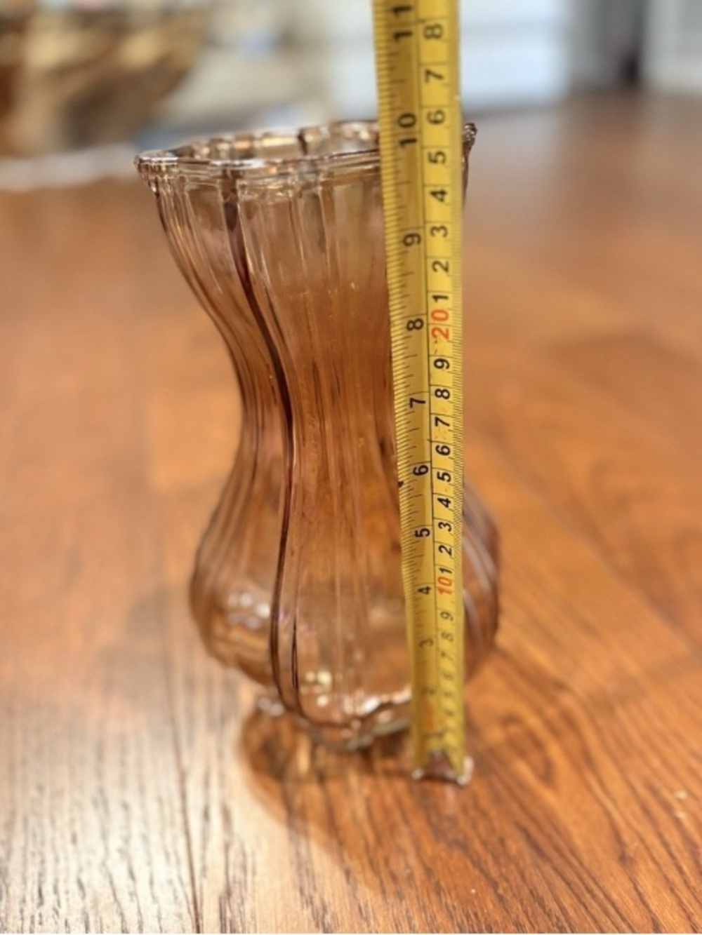 Classic Amber Glass Fluted Vase - Home Accents